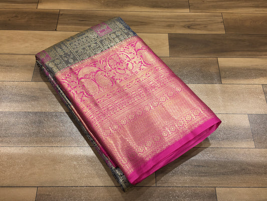 Semi Kanchipuram Tissue Saree