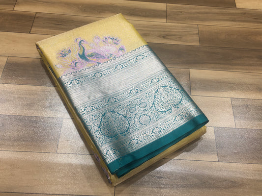 Semi Kanchipuram Tissue Saree