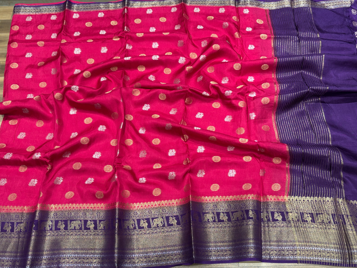 Munga crape saree