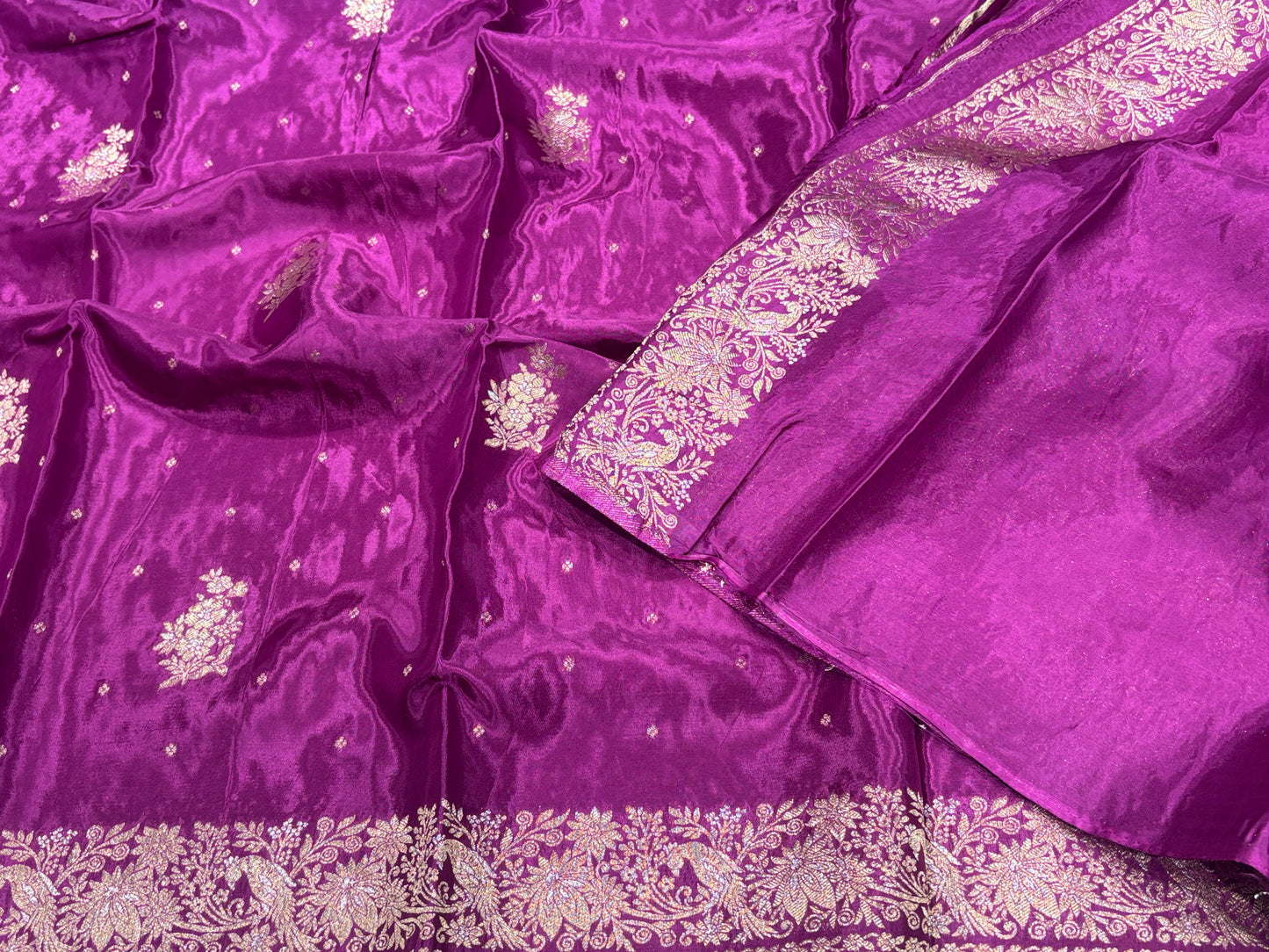 Satin crape Saree