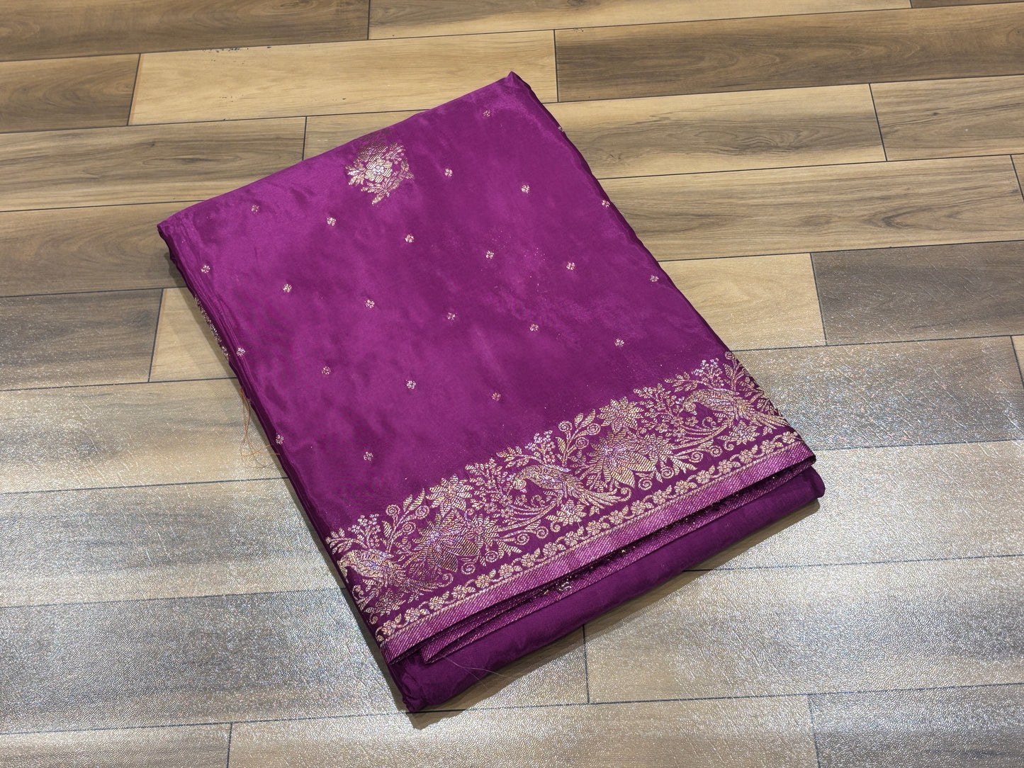 Satin crape Saree