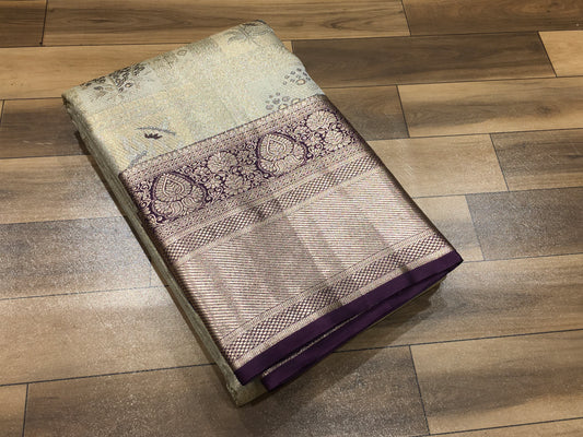 Semi Kanchipuram Tissue Saree