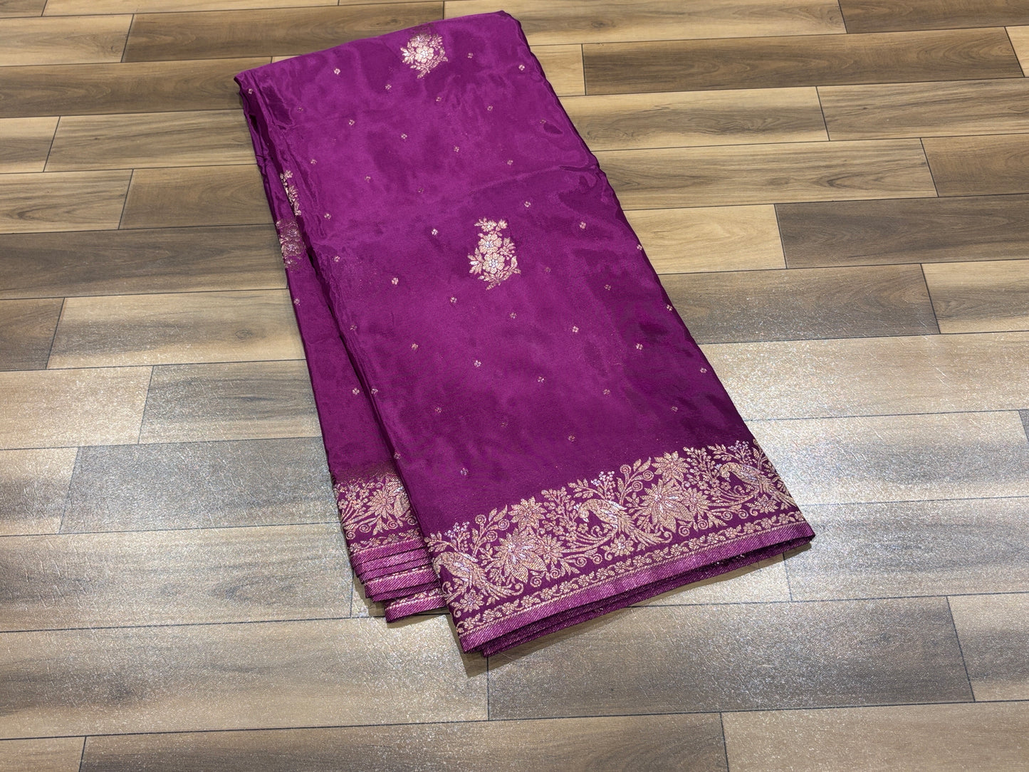 Satin crape Saree