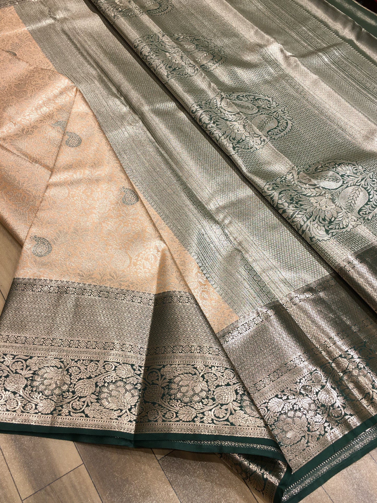 Semi Kanchipuram Tissue Saree