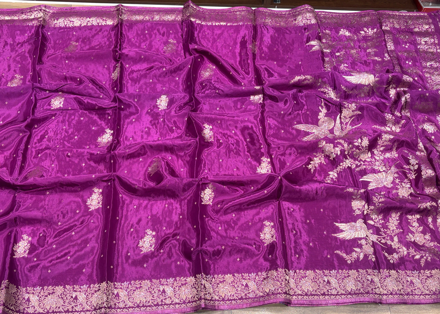 Satin crape Saree